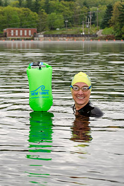 Honey Weiss with a New Wave Swim Buoy